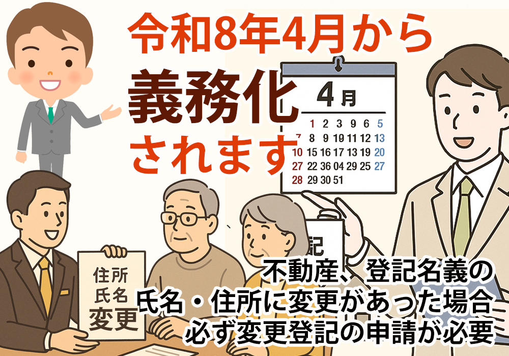 小山市・下野市でも不動産登記名義の氏名・住所に変更があった場合も変更登記の申請が必要になります